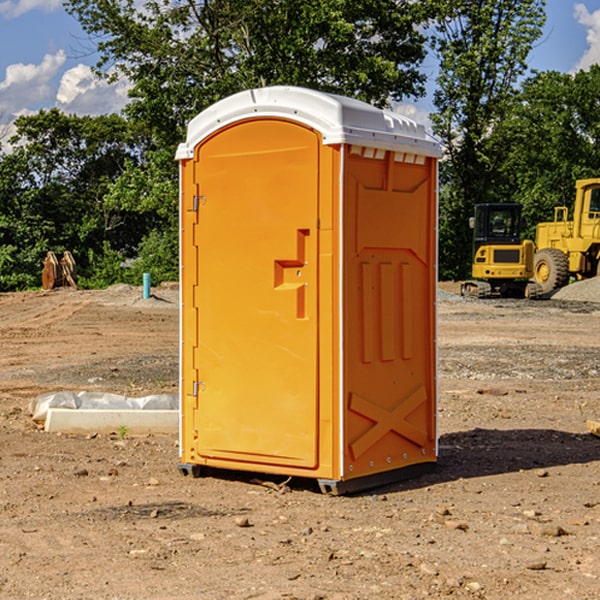 how often are the portable toilets cleaned and serviced during a rental period in Clark County